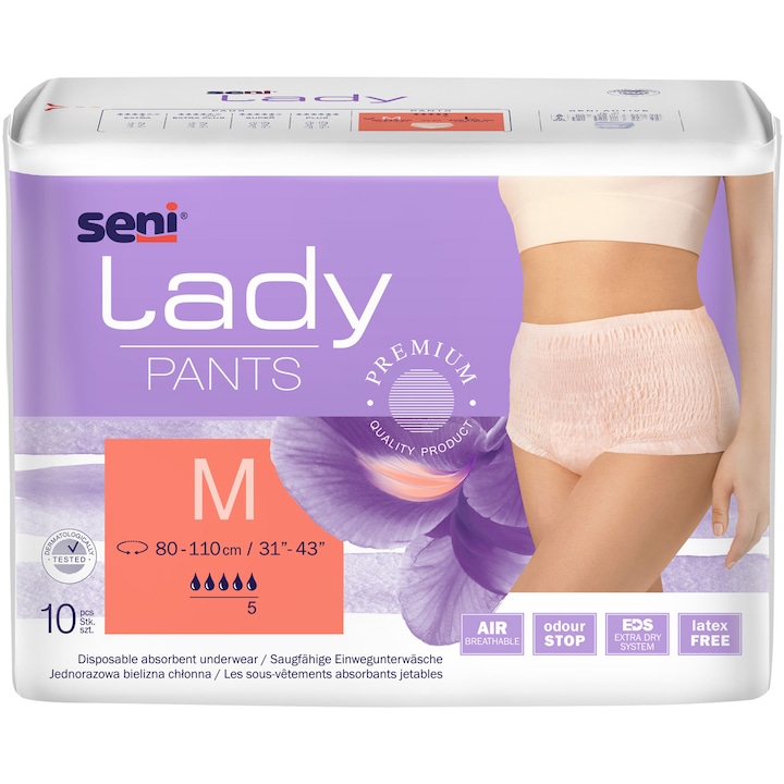 Дамски абсорбиращи гащи Seni Lady Pants, Medium, 10 броя