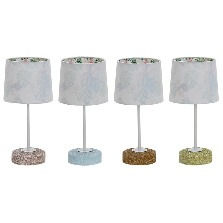 Set 4 Veioze DKD Home Decor, Ceramica, Design Tropical, Multicolor, 16x16x33cm
