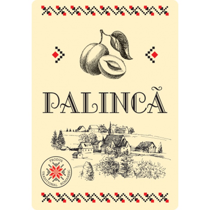 Sticker decorativ pentru sticle eticheta - Palinca, autocolant, 40 bucati, 100x70 mm