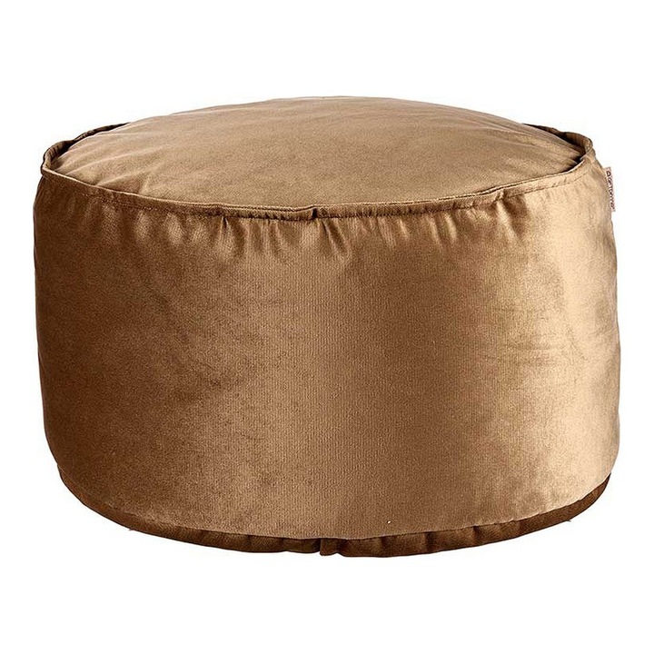 Puf tapitat cu catifea, 60 cm - bej