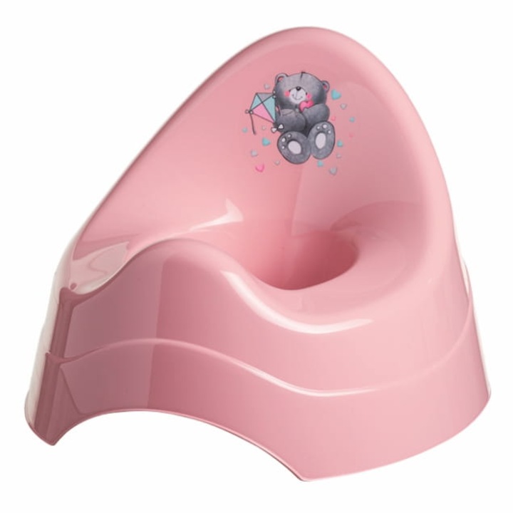 Olita muzicala Teddy, Maltex, Plastic, Imprimeu ursulet, 29 × 22 × 29 cm, Roz