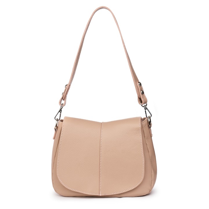 Розова чанта Roberta от естествена кожа