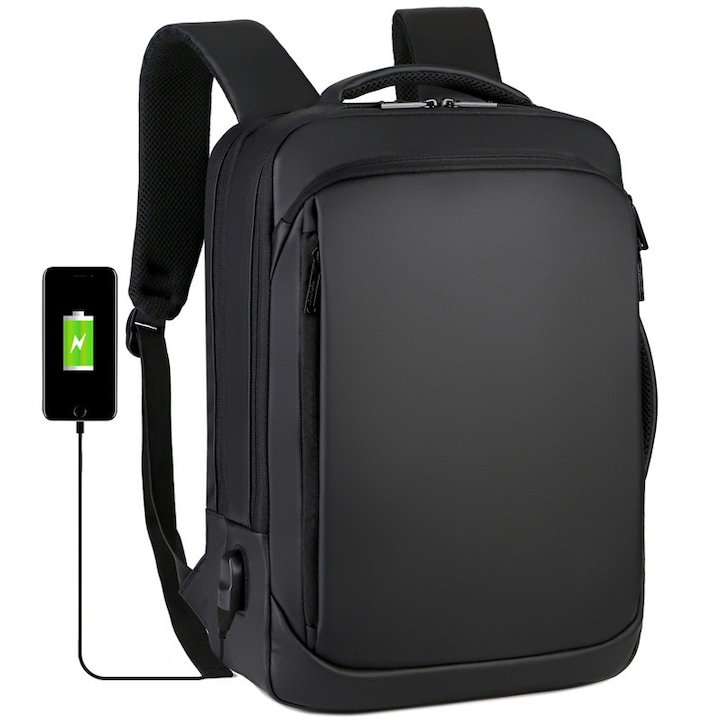 Чанта за лаптоп, AEWOYAD, Синтетични влакна/Вълна, 15.6'', Водоустойчива 42x30x12 см, Черна