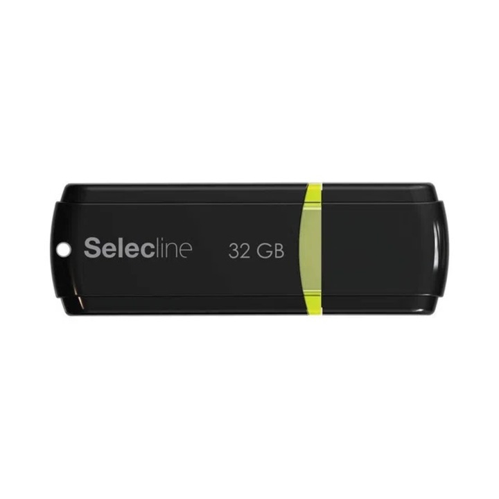 Stick de memorie USB Selecline, 32GB, USB 2.0, 5.5 x 1.8 x 0.8 cm, negru