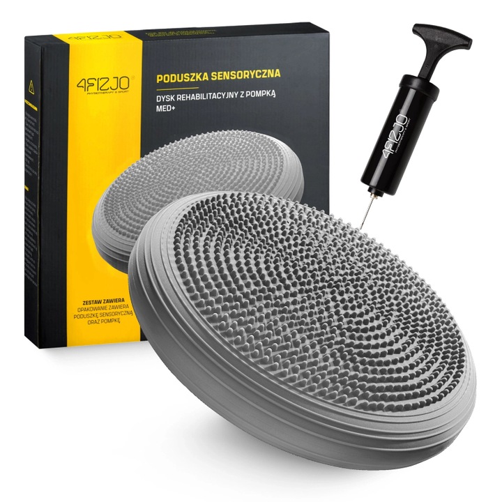Сензорна възглавница MED+ с включена помпа, 34 см, PVC, 4Fizjo, сива