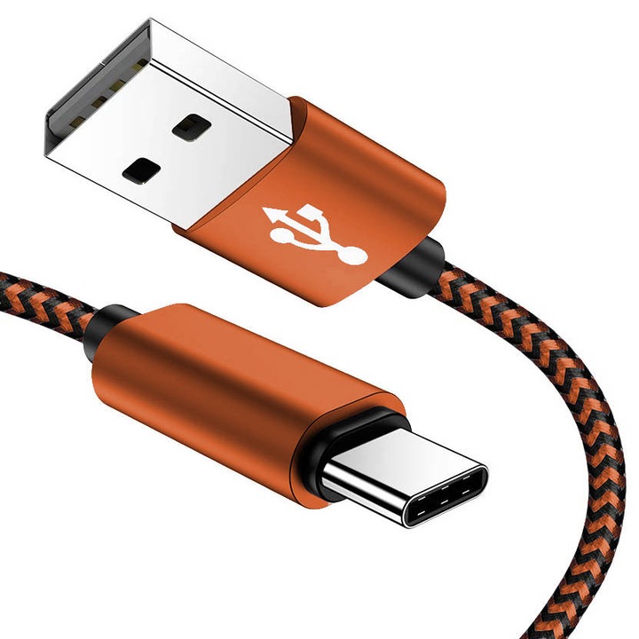 Cablu USB pentru telefon, Interlook, Incarcare rapida 3.0, C-05-TYPE-C, Portocaliu