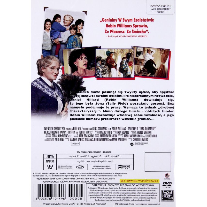 Doamna Doubtfire, taticul nostru trasnit [DVD] - eMAG.ro