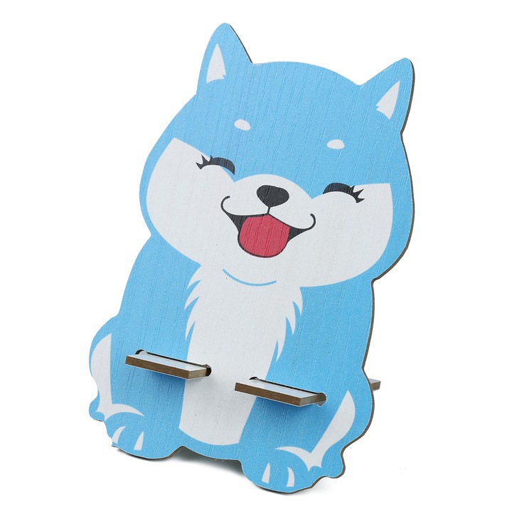 Suport de telefon/tableta, Interlook, Plastic, Albastru/Alb