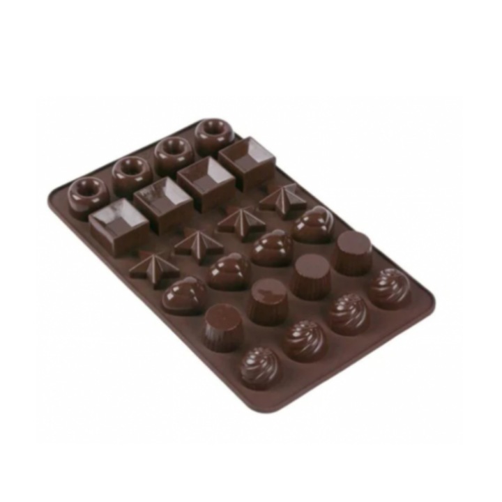 Forma pentru Bomboane Ciocolata din Silicon 24 de Forme Diferite 24 x 16 cm G Glixicom®