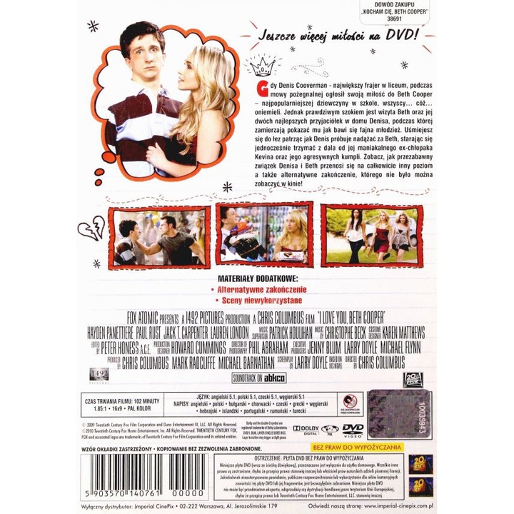 I Love You, Beth Cooper [DVD]