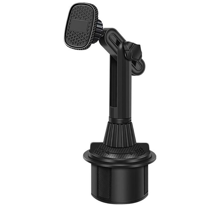 Suport auto de telefon, Interlook, Plastic, Negru