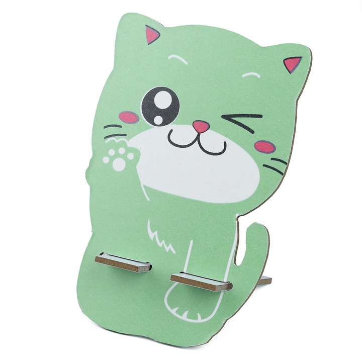 Suport, suport pentru telefon in forma de pisica, PSI-CF001-CAT-Verde