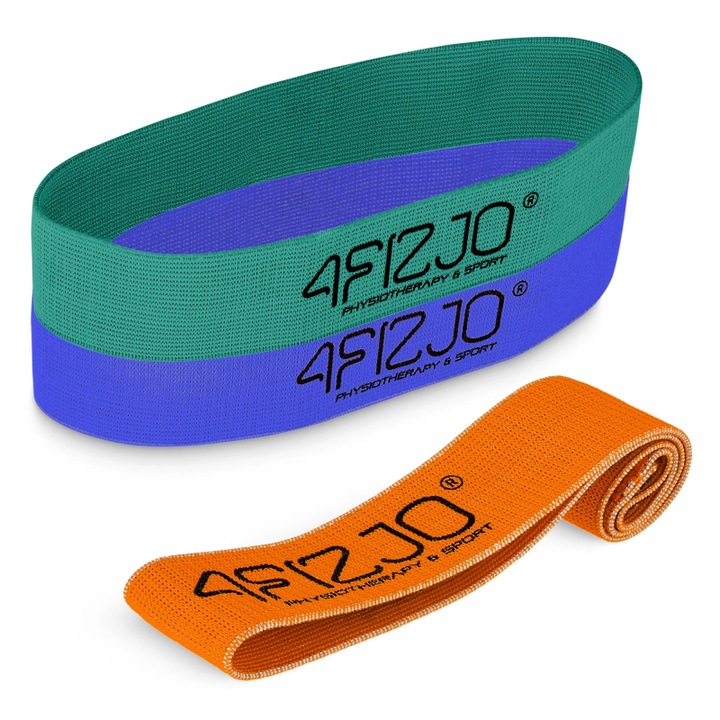 3 db edzőszalag készlet, 4Fizjo, pamut/latex, 64 cm, többszínű