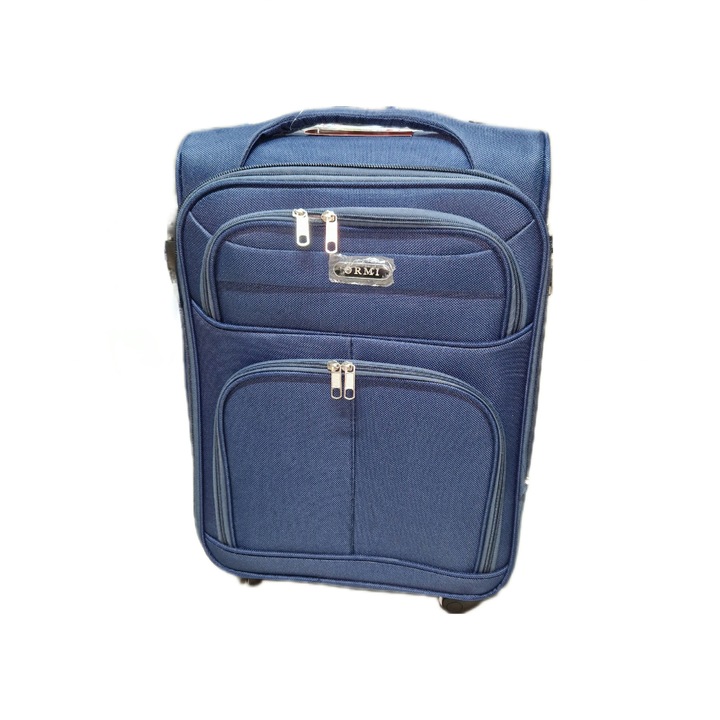 OEM Textil bőrönd, 4 kerék, 35 x 20 x 55 cm, Tengerészkék