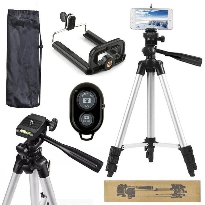 Trepied 1/4" 103cm | Telecomanda Bluetooth | Suport telefon | Husa, KIT-ERO-24