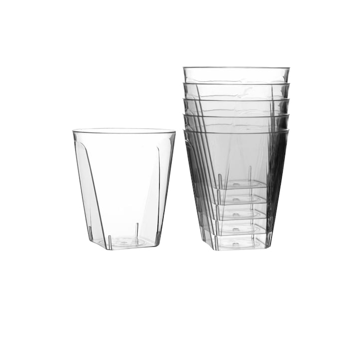 20 db-os Shot szemüveg készlet, 60 ml, 4,7x5,2 cm, átlátszó, újrafelhasználható műanyag