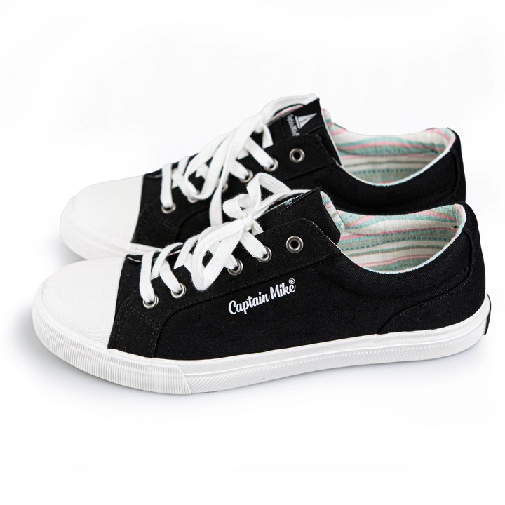 Tenisi unisex, Captain Mike, Material textil, Negru, Negru