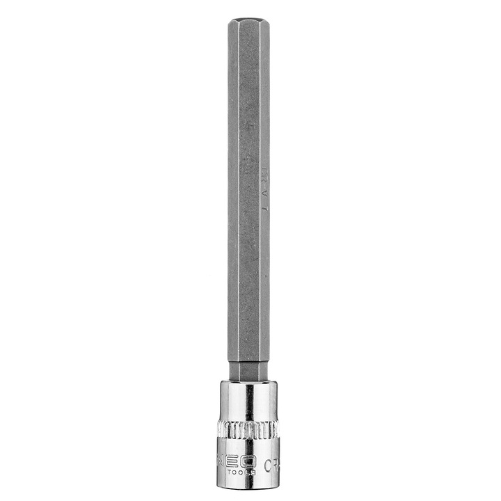Bit hexagonal H7 pe priza de 1/4", Neo Tools, Lung, 87 mm, Argintiu