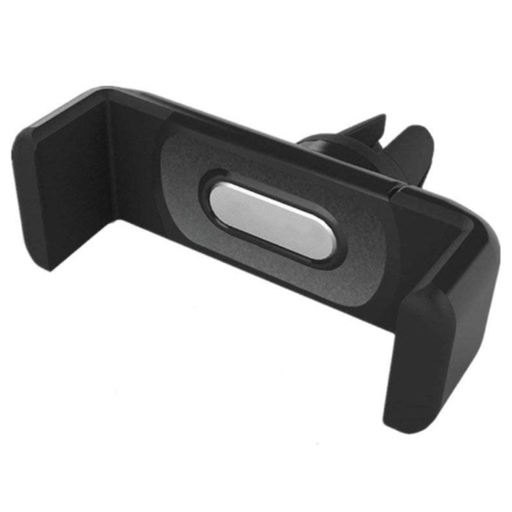 Suport auto de telefon, Interlook, Aluminiu, Cu magnet, Negru