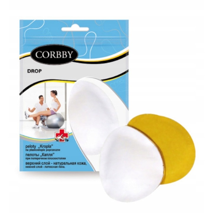 Insertii pentru pantofi, Corbby, Piele/Latex, Alb/Galben mustar, 35-37