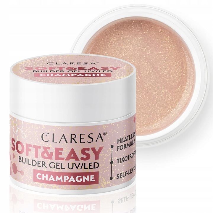 Gel Pentru unghii, Claresa, Soft & Easy, 45 g, Bej