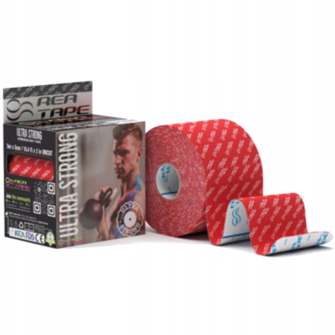 Banda sportiva pentru kinesiotaping Ultra Strong 5 cm x 5 m, bumbac si ...