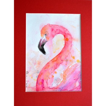 Tablou Flamingo (4) - tablou pictat manual Oana Pinzariu, dimensiune 12 * 17 cm Tablou Flamingo (4) - tablou pictat manual Oana Pinzariu, dimensiune 12 * 17 cm