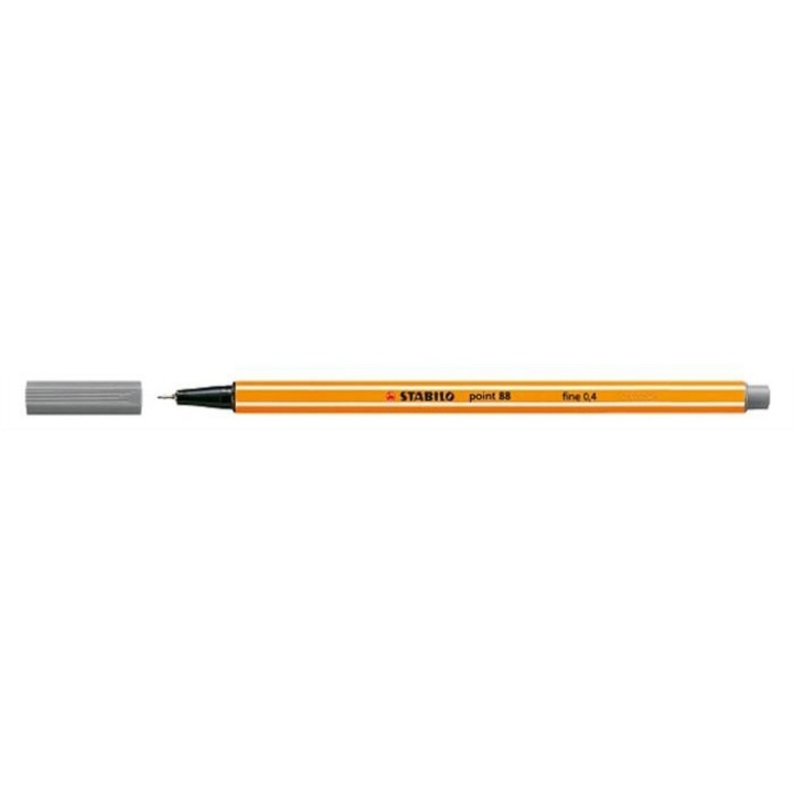 Tűfilc, 0,4 mm, STABILO Point 88, szürke