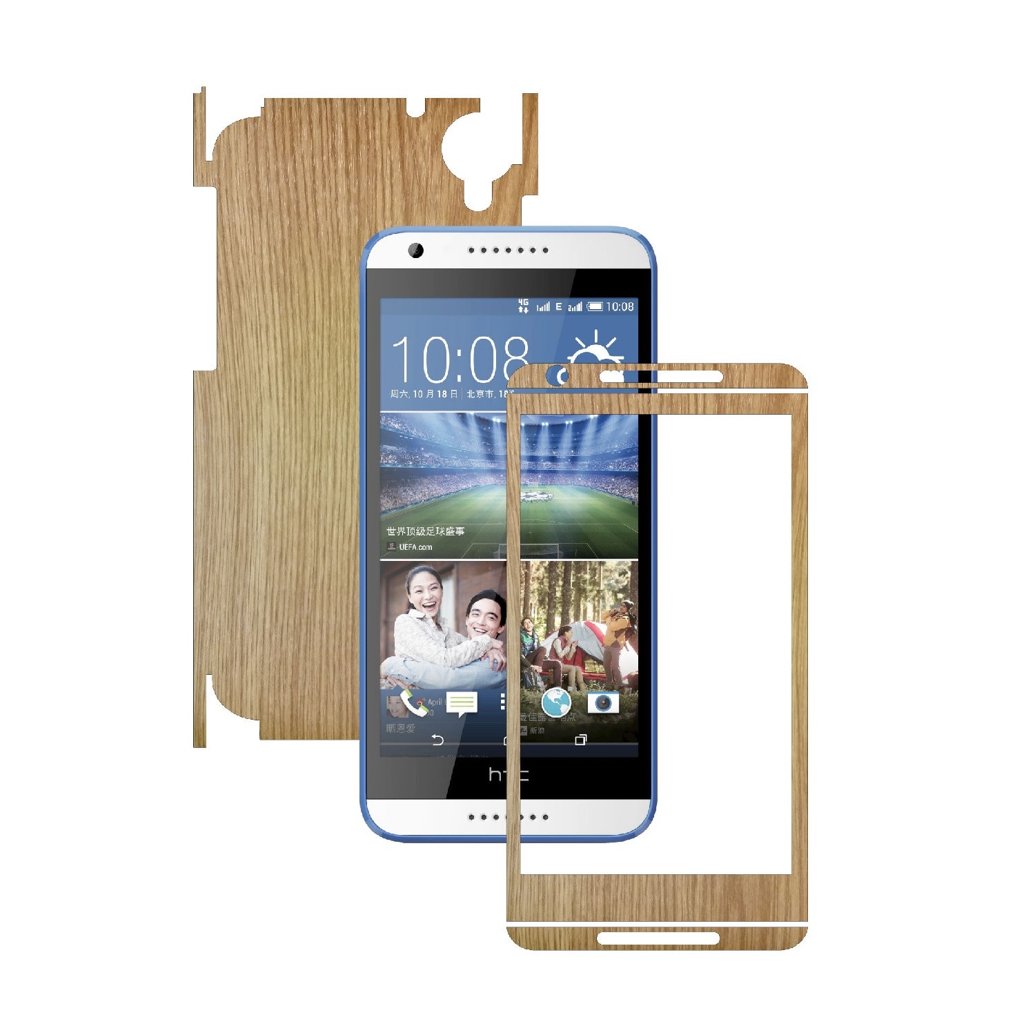Folie de protectie Carbon Skinz, Husa de tip Skin Adeziv pentru Carcasa, Lemn Stejar dedicata HTC Desire 820