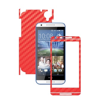 Folie de protectie Carbon Skinz, Husa de tip Skin Adeziv pentru Carcasa, Carbon Rosu dedicata HTC Desire 820 Folie de protectie Carbon Skinz, Husa de tip Skin Adeziv pentru Carcasa, Carbon Rosu dedicata HTC Desire 820