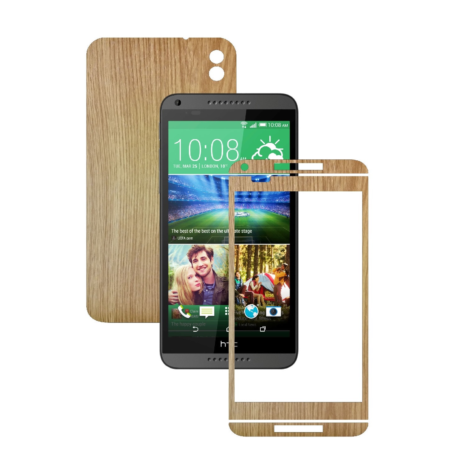 Folie de protectie Carbon Skinz, Husa de tip Skin Adeziv pentru Carcasa, Lemn Stejar dedicata HTC Desire 816