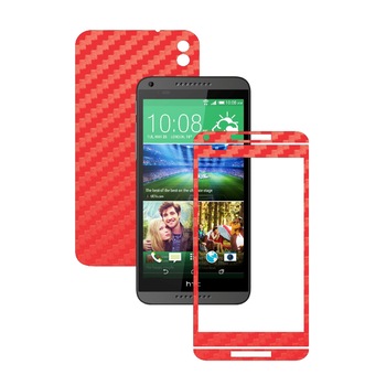 Folie de protectie Carbon Skinz, Husa de tip Skin Adeziv pentru Carcasa, Carbon Rosu dedicata HTC Desire 816 Folie de protectie Carbon Skinz, Husa de tip Skin Adeziv pentru Carcasa, Carbon Rosu dedicata HTC Desire 816