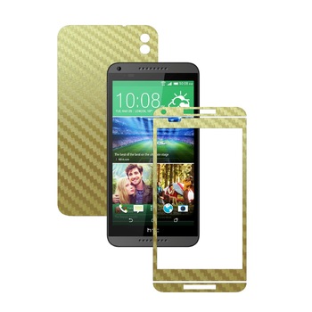 Folie de protectie Carbon Skinz, Husa de tip Skin Adeziv pentru Carcasa, Carbon Auriu dedicata HTC Desire 816 Folie de protectie Carbon Skinz, Husa de tip Skin Adeziv pentru Carcasa, Carbon Auriu dedicata HTC Desire 816