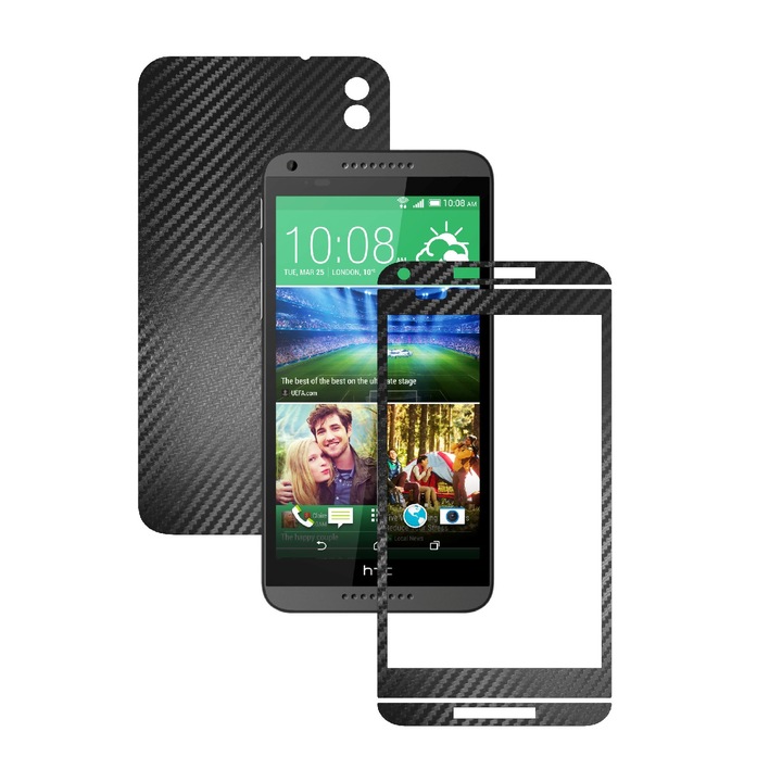 Защитно фолио Carbon Skinz, Adhesive Skin Cover for the Case, Black Carbon специално за HTC Desire 816