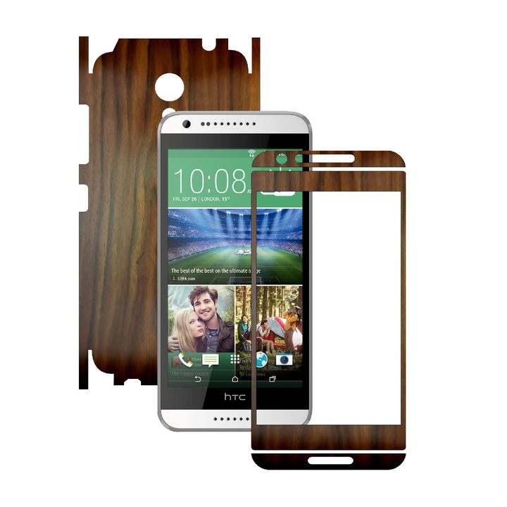 Защитен филм Carbon Skinz, Adhesive Skin Cover for Case, Dark Walnut Wood, посветен на HTC Desire 620