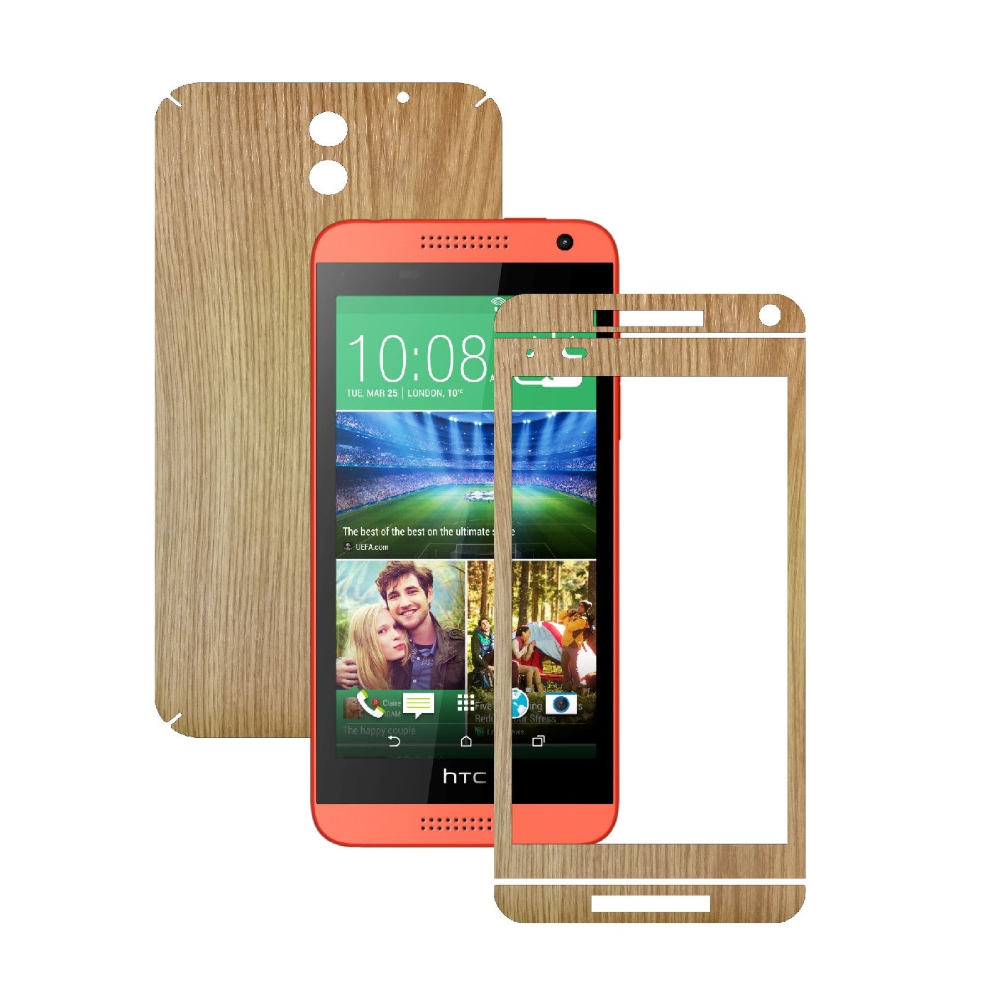 Folie de protectie Carbon Skinz, Husa de tip Skin Adeziv pentru Carcasa, Lemn Stejar dedicata HTC Desire 610