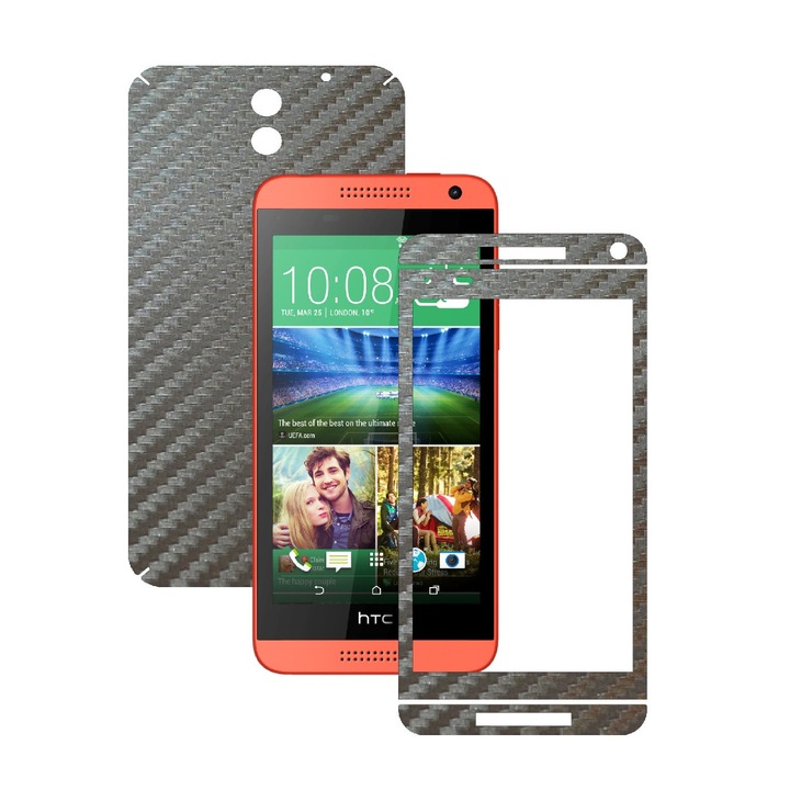 Защитно фолио Carbon Skinz, Adhesive Skin Cover for the Case, Carbon Grey Silver посветен на HTC Desire 610
