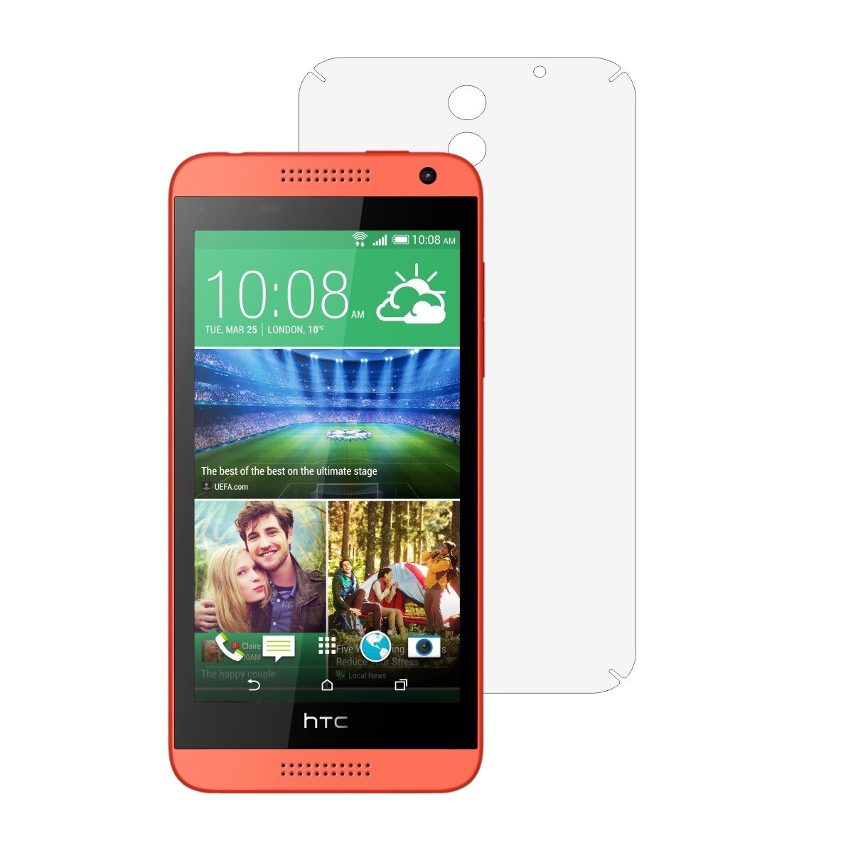 Folie Protectie Invisible Skinz Ultra-Clear AutoRegeneranta, Husa Transparenta de tip Skin Adeziv pentru Carcasa si Laterale, dedicata HTC Desire 610