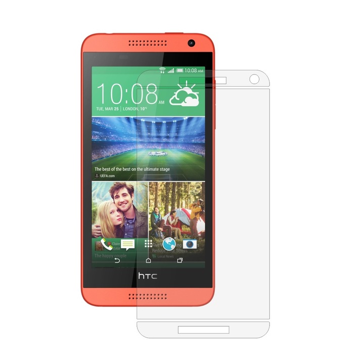 Защитно фолио за екран, пълно покритие, лепило и много гъвкаво, невидимо Skinz Ultra-Clear саморегенериращо се за HTC Desire 610