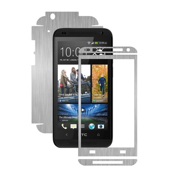 Folie de protectie Carbon Skinz, Husa de tip Skin Adeziv pentru Carcasa, Brushed Argintiu dedicata HTC Desire 601 Folie de protectie Carbon Skinz, Husa de tip Skin Adeziv pentru Carcasa, Brushed Argintiu dedicata HTC Desire 601