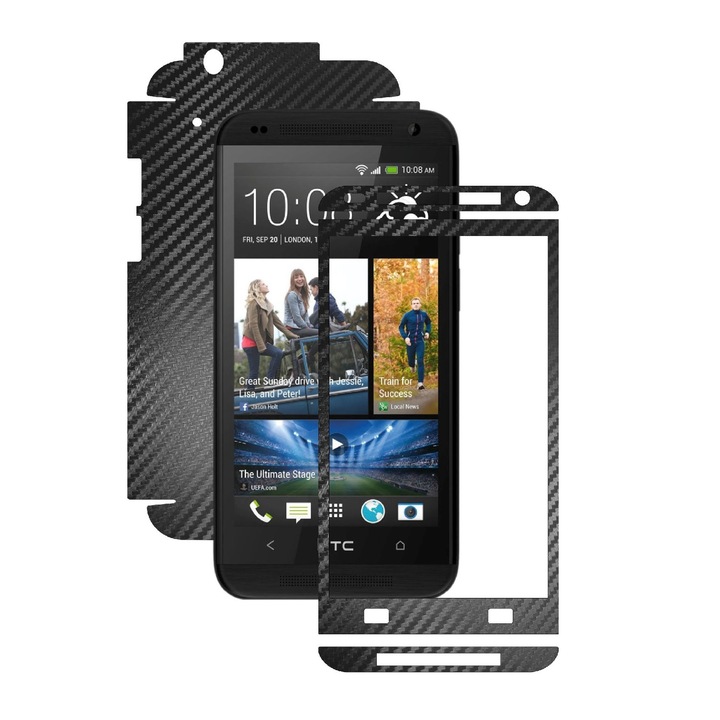Защитно фолио Carbon Skinz, Adhesive Skin Cover for the Case, Black Carbon специално за HTC Desire 601