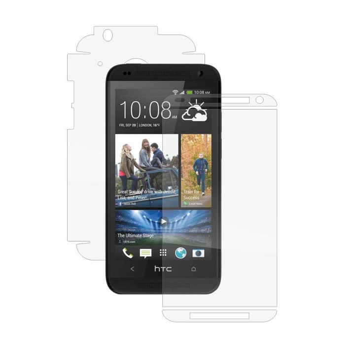 Full Body Invisible Skinz Ultra-Clear Self-regenerating Protective Film, Adhesive Skin Transparent Cover за калъф и екран, посветен на HTC Desire 601