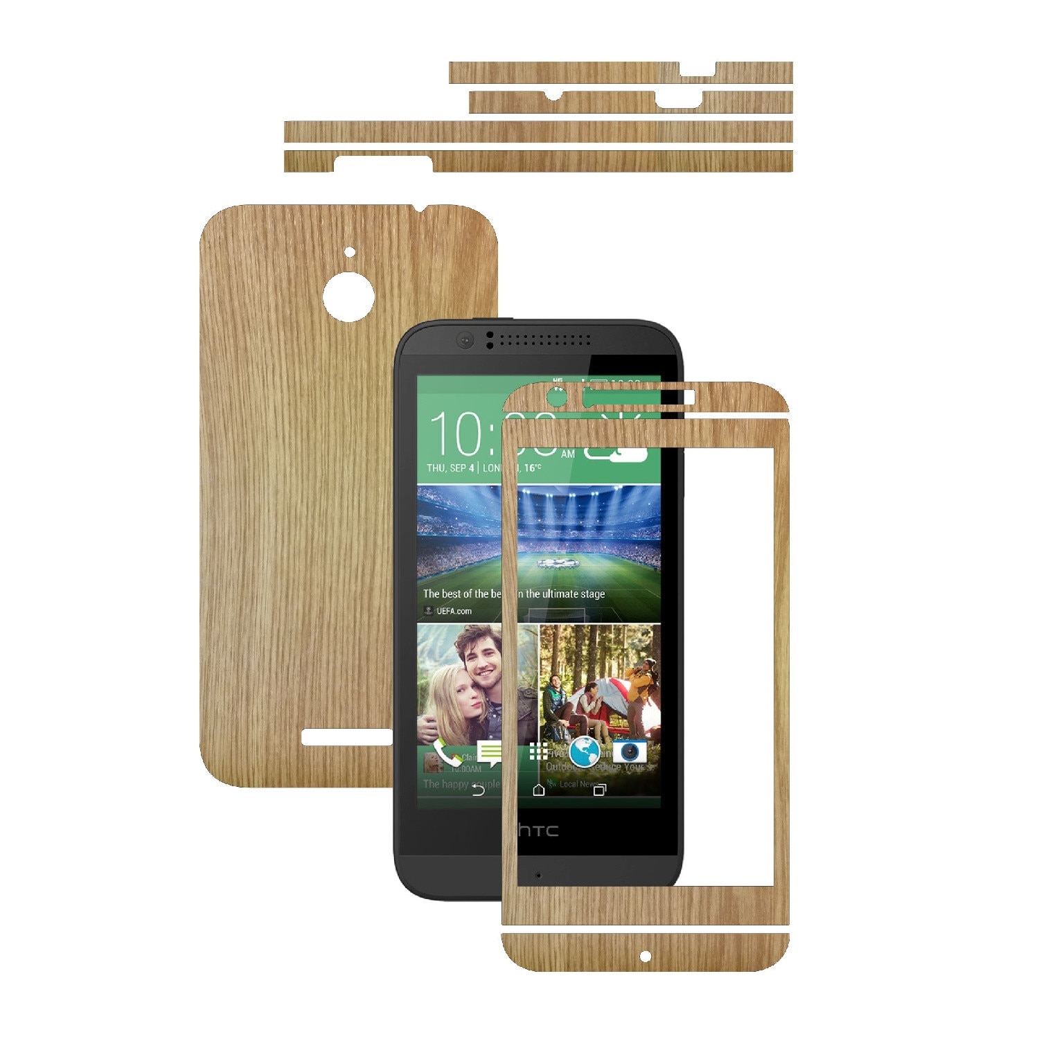 Folie de protectie Carbon Skinz, Husa de tip Skin Adeziv pentru Carcasa, Lemn Stejar dedicata HTC Desire 510