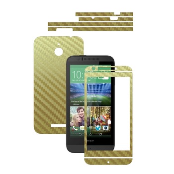 Folie de protectie Carbon Skinz, Husa de tip Skin Adeziv pentru Carcasa, Carbon Auriu dedicata HTC Desire 510 Folie de protectie Carbon Skinz, Husa de tip Skin Adeziv pentru Carcasa, Carbon Auriu dedicata HTC Desire 510