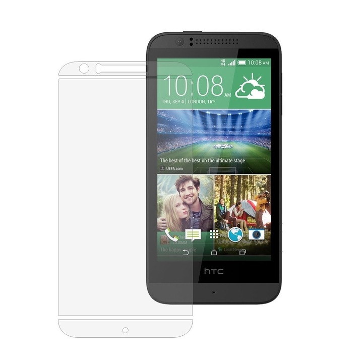 Защитно фолио за екран, пълно покритие, лепило и много гъвкаво, невидимо Skinz Ultra-Clear саморегенериращо се за HTC Desire 510