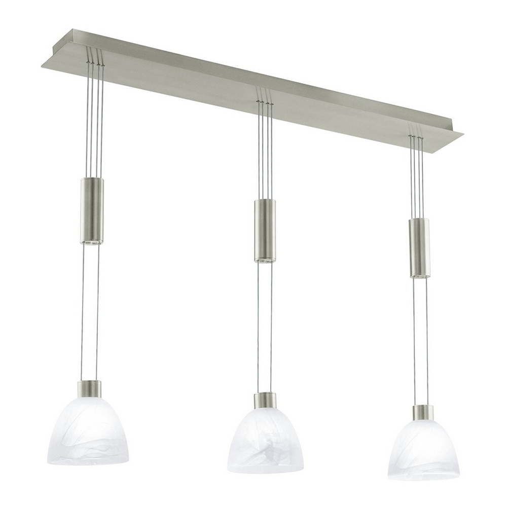 Pendul Oristano, EGLO, GY6.35, 3x50W, 3x900 lm, otel, nichel satinat, sticla