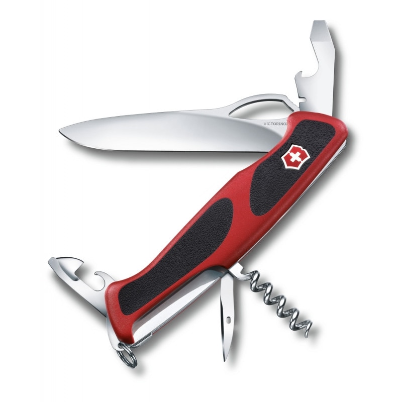 Cutit de buzunar elvetian, Victorinox, RangerGrip 61, 0.9553.MC, 130 mm, Otel, Rosu/Negru