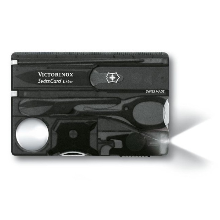 Швейцарски джобен нож-карта Victorinox SwissCard Lite Onyx 0.7333.T3