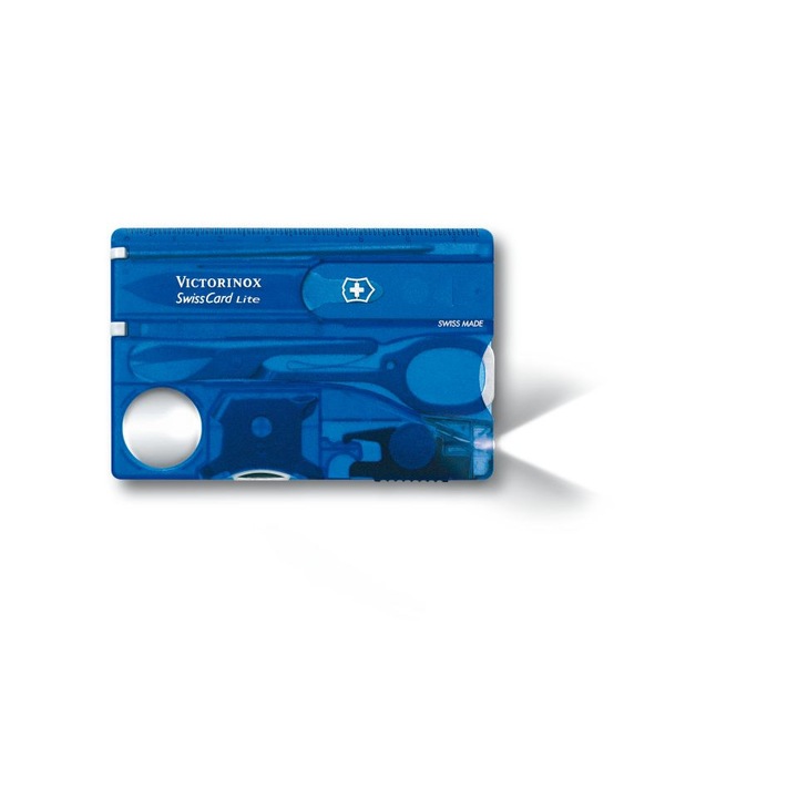 Швейцарски джобен нож-карта Victorinox SwissCard Lite Sapphire 0.7322.T2