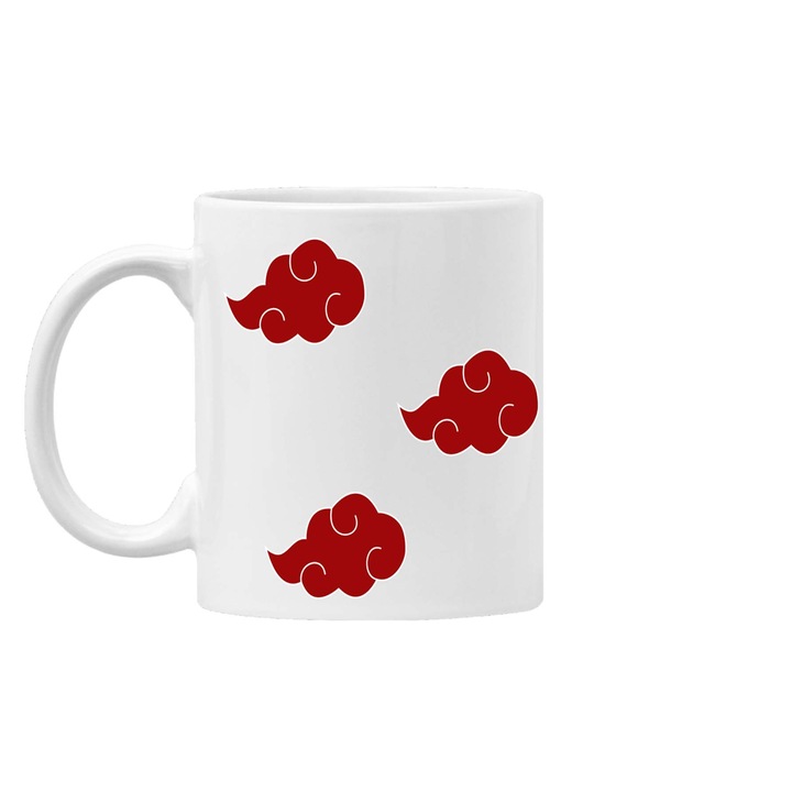 Cana de cafea/ceai Mug Tralala Naruto Akatsuki Logo, Alb, 330 ml